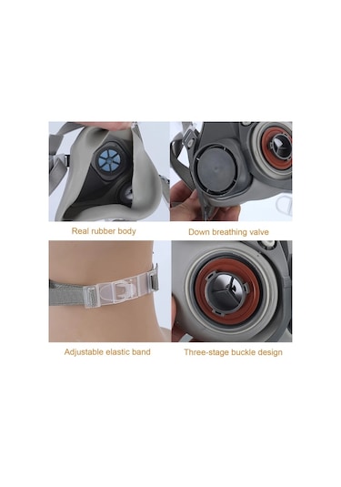 Willowhaven 6200 15in1 Yeniden Kullanılabilir 27 Parça Yarı Maske Solunum Maskesi Toz Duman Asbest Kimyasal Filtresi