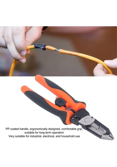 Ximistore9 7 Fonksiyonlu Elektrikçi Tırnak: Kablo Soyma, Presleme Ve Kesme İşlemleri İçin Çelik Malzeme, Ergonomik Tutamaklı