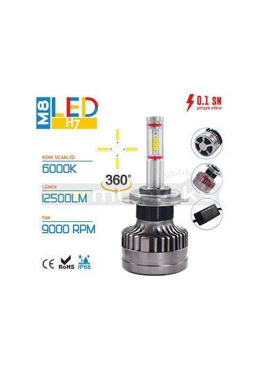 Led 360° M8 Full Power Csp Full Power Led Xenon Canbus H1 H4 H7.. 466217382