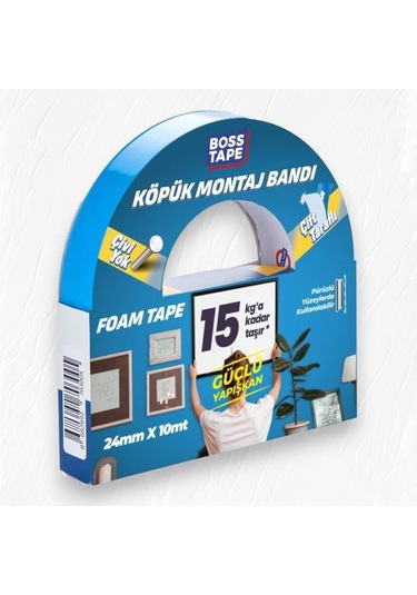 Boss Tape Çift Taraflı Köpük Aksesuar Montaj Bandı 24mmx10m