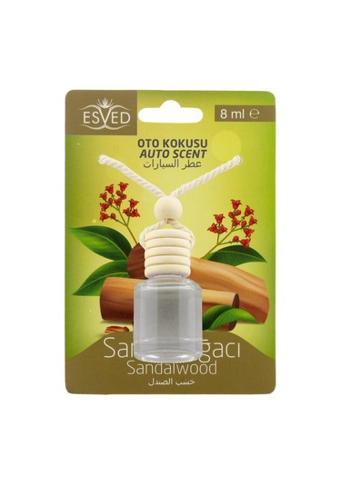 Sandal Ağacı Kokusu 8 Ml Araba Kokusu Cam Şişe