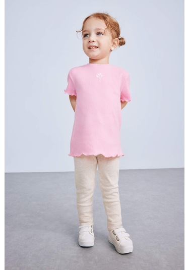 DeFacto Kız Bebek Düz Paça Fitilli Kaşkorse Basic Düz Tayt Z4676A225SPBG777 Bej