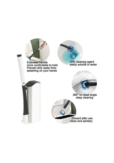 Tuvalet Fırçaları Tutucular Duvar Tuvalet W Kiti Tek Kullanımlık Tuvalet Fırçası Tutucu.tek Kullanımlık Tuvalet Temizleme Sistemi 16 Altın - Krom