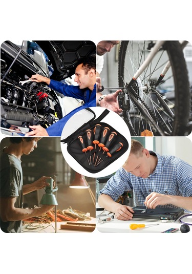 Symbee "penggong 6 Parçalı Ev Tipi Tornavida Seti - Çapraz/düz Uçlu, Kaymaz Tutamaklı, Taşıma Çantalı"