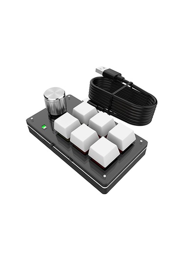 Yunboo Tek Elle Kullanılabilir Rgb Aydınlatmalı Mini Mekanik Klavye - 6 Tuş + 1 Düğme