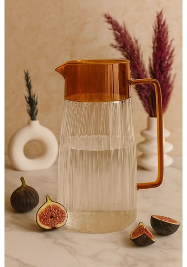 Morponi Borosilikat Cam Lina Sürahi Amber 1600 Ml