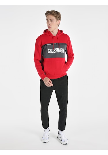 Colins Regular Fit Kapüşonlu Baskılı Kırmızı Erkek Sweatshirt Cl1064776 Kırmızı Colins Regular Fit Kapüşonlu Baskılı Kırmızı Erkek Sweatshirt Cl1064776 Kırmızı