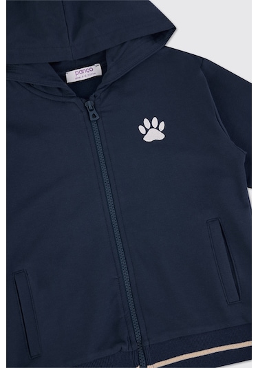 Panço Erkek Çocuk Fermuarlı Sweatshirt Haki Lacivert