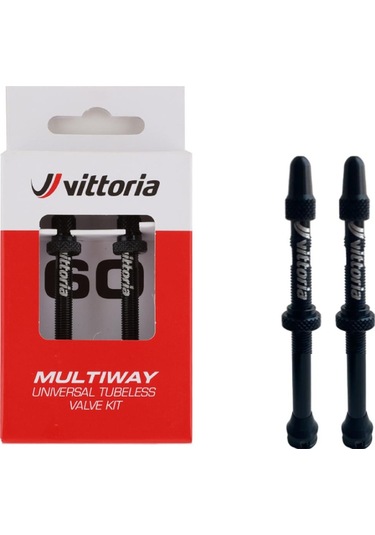 Vittoria 60mm Tubeless Bisiklet Alüminyum Valf Sibop Seti Siyah