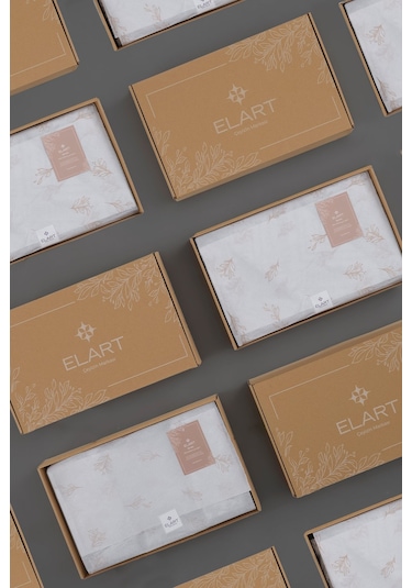 Elart Petra Keten Görünümlü Yatak Örtüsü Seti 3 Parça Çift Kişilik Lacivert