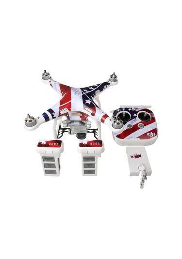 Djı Phantom 3 Quadcopter Ve Uzaktan Kumanda Ve Pil İçin 4d İmitasyon Karbon Fiber Pvc Su Direnci Etiket Kiti Abd Bayrağı Deseni Diğer