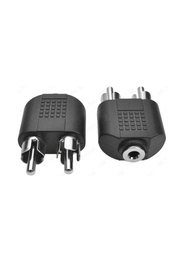 2 RCA Erkek to 3.5 mm Aux Stereo Dişi Ses Ayırıcı Adaptör