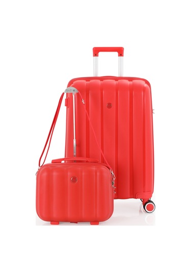 Mçs Polipropilen 2li Valiz Seti Orta & Makyaj V305 S21yy1000074-set 00004 Kırmızı