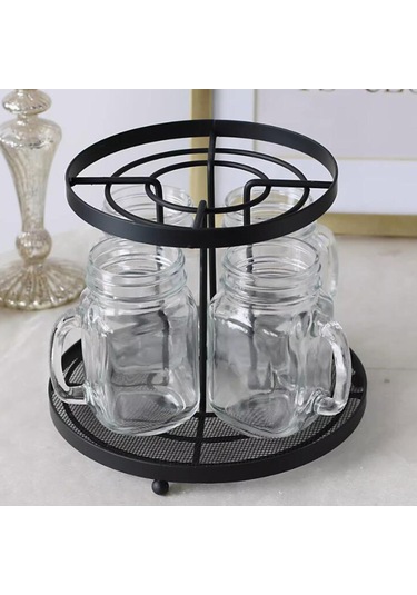 Homyl Ev Eğlencesi Için Şık Cam İçecek Dispenseri Standı Siyah