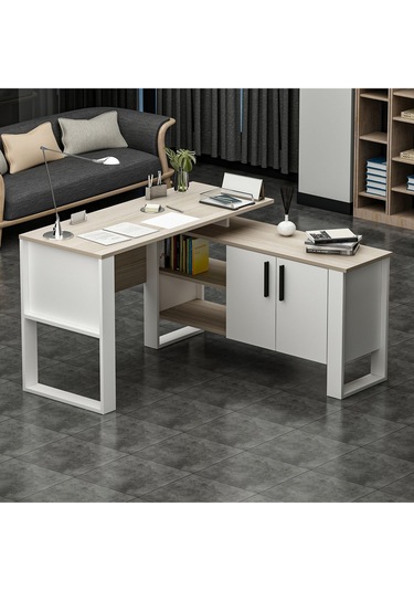 Ares Çalışma Masası Ofis Masası Bilgisayar Masası Beyaz - Alize Beyaz