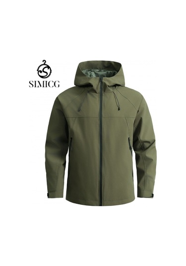 Yeni Tek Renk Su Geçirmez Ceket Koyu Yeşil Koyu Yeşil