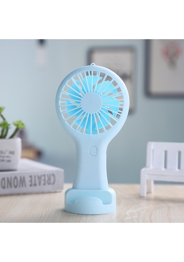 Usb Şarj Edilebilir Cep Telefonu Tutucu Klima Fan Mavi
