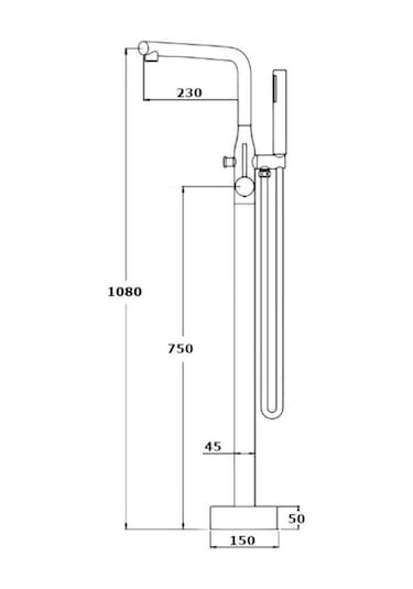 Gpd YKB200 Yerden Küvet Bataryası Yuvarlak Krom