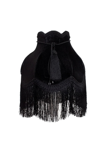 Siyah Kadife Kaplı Yatak Odası Salon İçin Vintage Abajur AB0337 Diğer