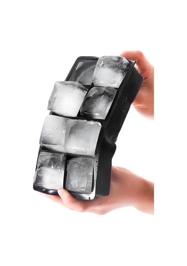 Shineyee 8 Bölmeli Silikon Buz Küpü Kalıbı - Siyah Siyah