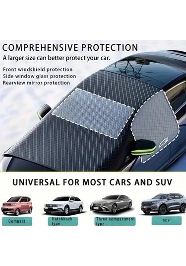 Elmpaly Araba Kar Örtüsü Oksford Kumaş Yeşil Kulak 6 Mıknatıslı