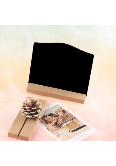 Suntek Ahşap Taban Standlı Mini Kara Tahta İşaret Mesaj Aşk Ahşap