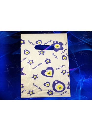 Nazar Boncuk Baskılı Elgeçme Poşet 20X30 Cm 20X30 Cm 100 Adet. Nazar