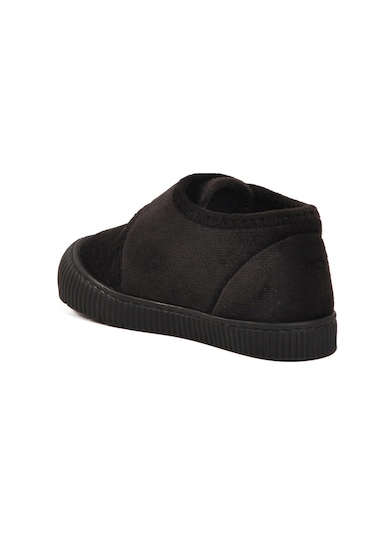 Ayakmod Siyah Süet Cırtlı Unisex Çocuk Panduf Ba&ba 058999 P Siyah