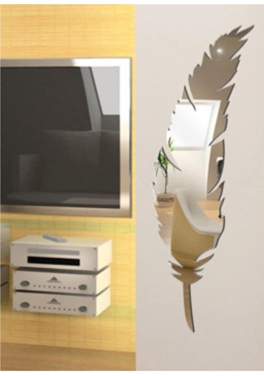 M3 Decorium Kuş Tüyü Dekoratif Ayna Gümüş