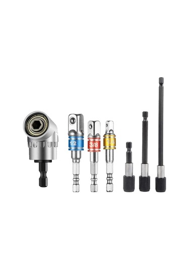 Geeroyoo 105 Derece Açılı Manyetik Tornavida Uç Seti - 7 Parça Profesyonel Elektrikli Matkap Aksesuarları