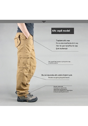 Erkekler 3d Outdoor Altı Cepli Tulum Sarı