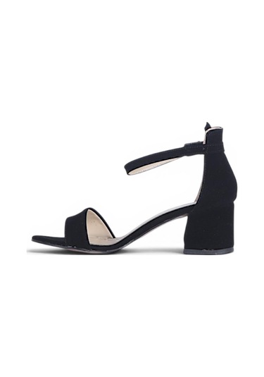 Ayakcenter Byn Ayışığı By38 Süet Siyah Kadın 7 Cm Topuklu Sandalet