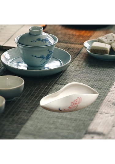 Suntek Ev Büfe Balık Ve Nilüfer Için Seramik Dozaj Kabı