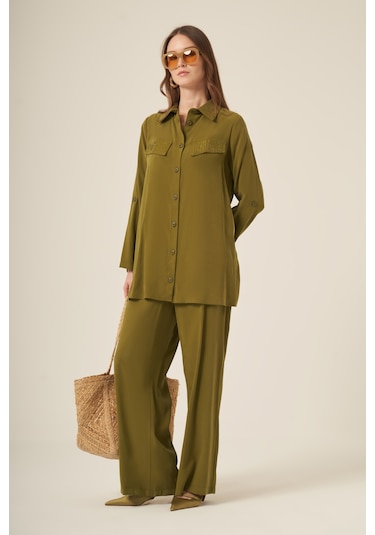 Ftz Women Kadın Benetti Taşli Takım Olive 31287 Olive