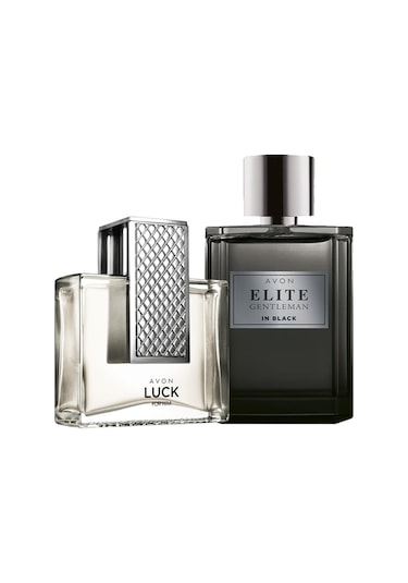 Avon Luck ve Elite Gentleman in Black Erkek Parfüm Seti