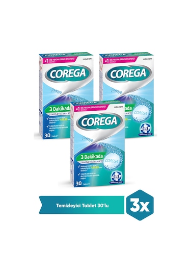 Corega Cleanser Bio Protez Temizleme Tableti 3 x 30'lu