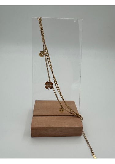 Xbaby Üç Yonca Şekilli Gold Çelik Bileklik Gold