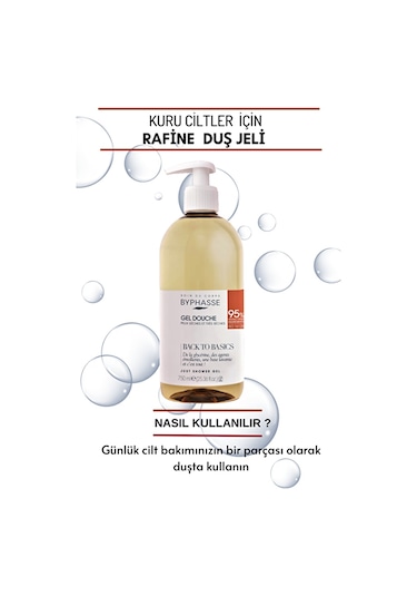 Byphasse Back To Basics Rafine Duş Jeli Kuru Ve Çok Kuru Cilt Tipleri 750 ML