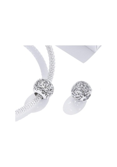 Bamoer 925 Ayar Gümüş Metal Yuvarlak Boncuk Kadınlar İçin Takı Asma Charm Fit  Bilezik