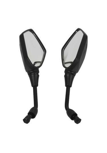 Novahub Yan Siyah Scooter Motosiklet Motosiklet Motosiklet Krom Evrensel Dikiz Dikiz Dikiz Büyük Boy Aynası Ayna Altın Adet 2 10mm Yh Altın