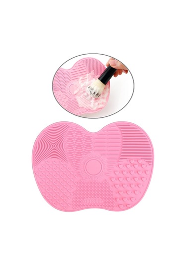 Sones Silikon Fırça Temizleme Matı Kozmetik Makyaj Kaş Fırçaları İçin Yıkama Aletleri Temizleme Pedi Fırça Tahtası Makyaj Temizleme Aleti Pembe