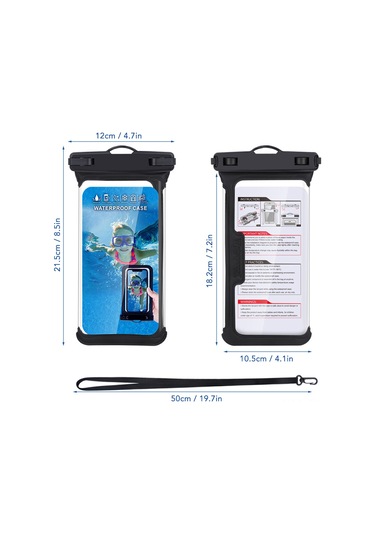 Teltree Yeşil Ipx8 Su Geçirmez Telefon Çantası - Tpu+abs Malzeme, 7 İnç Telefonlar İçin, 12x21.5cm Boyut