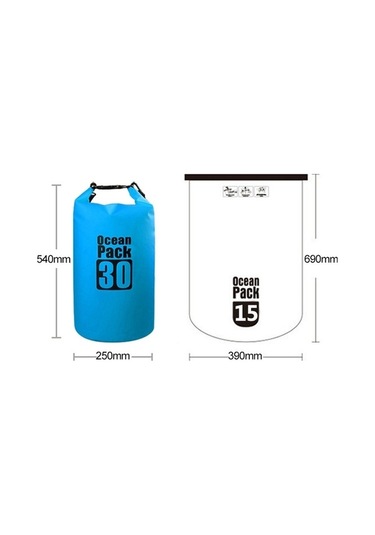 Wondernest 30l Siyah Pvc Varil Su Geçirmez Çift Omuz Çantası Outdoor Çuval Çanta Siyah