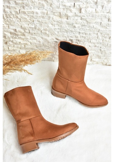 Fox Shoes Taba Süet Düz Taban Günlük Kadın Bot L726597702