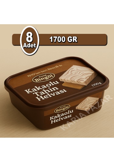 Bingöl Kakaolu Tahin Helvası 1700 G X 8 Kalabalık Sofralar İçin
