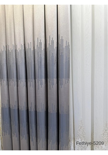 Nivemeshome Fethiye 614178 V-5209 Gümüş 1/3 Sık Pileli Fon Perde Apm Gümüş