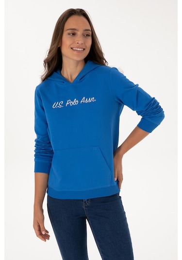 U.S. Polo Assn. Kadın Koyu Mavi Kapüşonlu Sweatshırt 50313559-VR032
