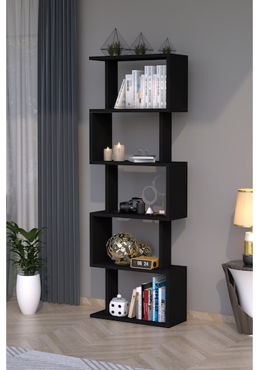 Zero Dekoratif Kitaplık Siyah