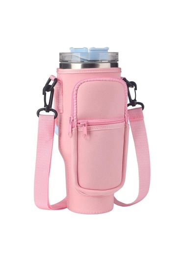 Pembe Telefon Cepli Su Şişesi Taşıma Çantası - Açık Havada Seyahat Ve Spor İçin Ayarlanabilir Omuz Askısı
