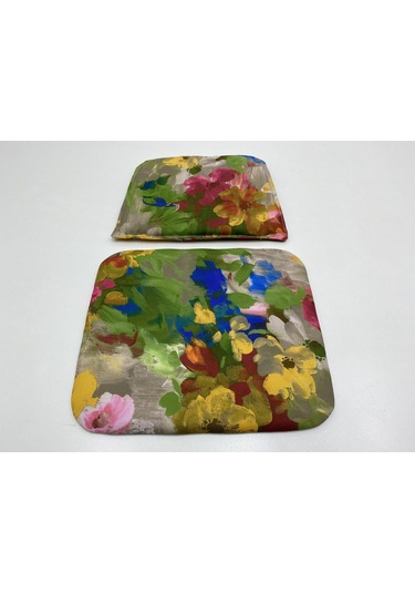 Knsz minder seti 1 li zng&mğr&uslu çiçek desen oturma ve sırt tel sandalyesi minderi bir arada